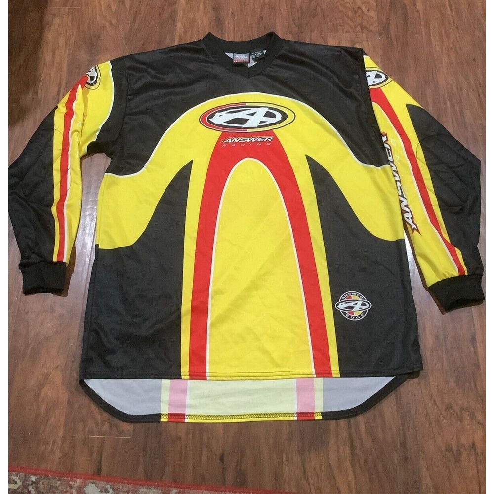 VINTAGE Answer Racing Jersey Mens Multicolor  Motocross Biker XLarge ,pad Elbows
